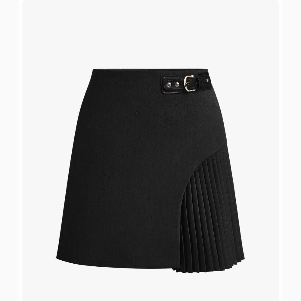 Elegant Black Pleated Skirt